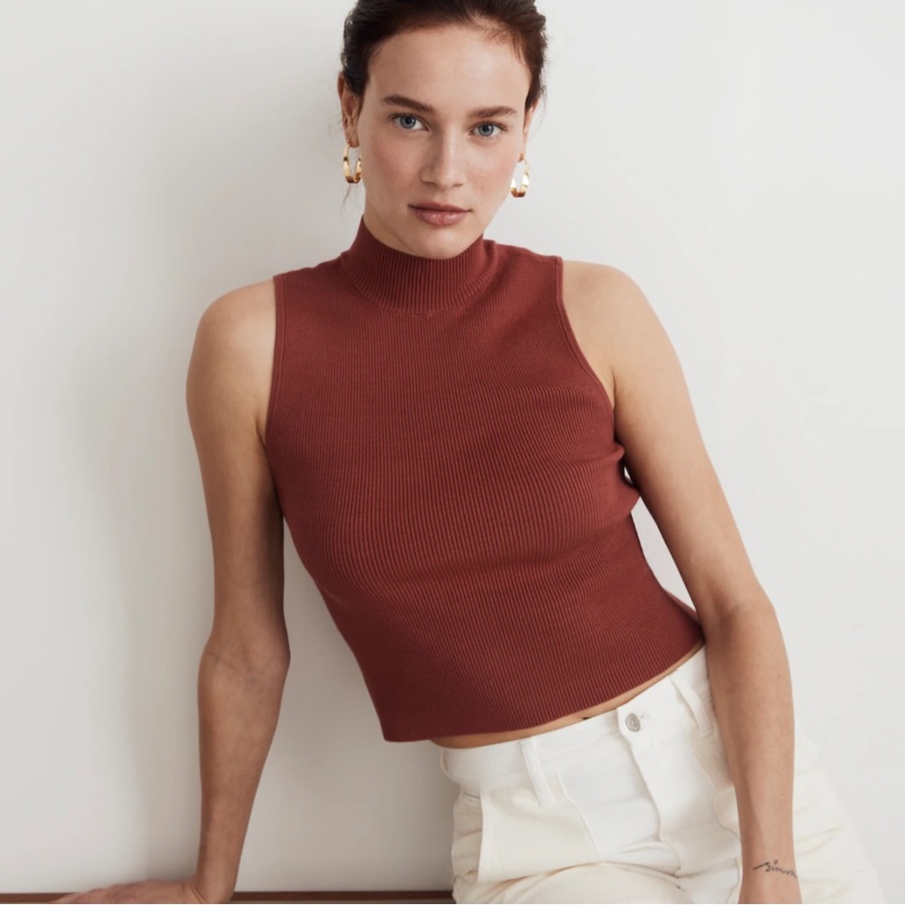 Madewell The Signature Knit Mockneck Sweater Tank
